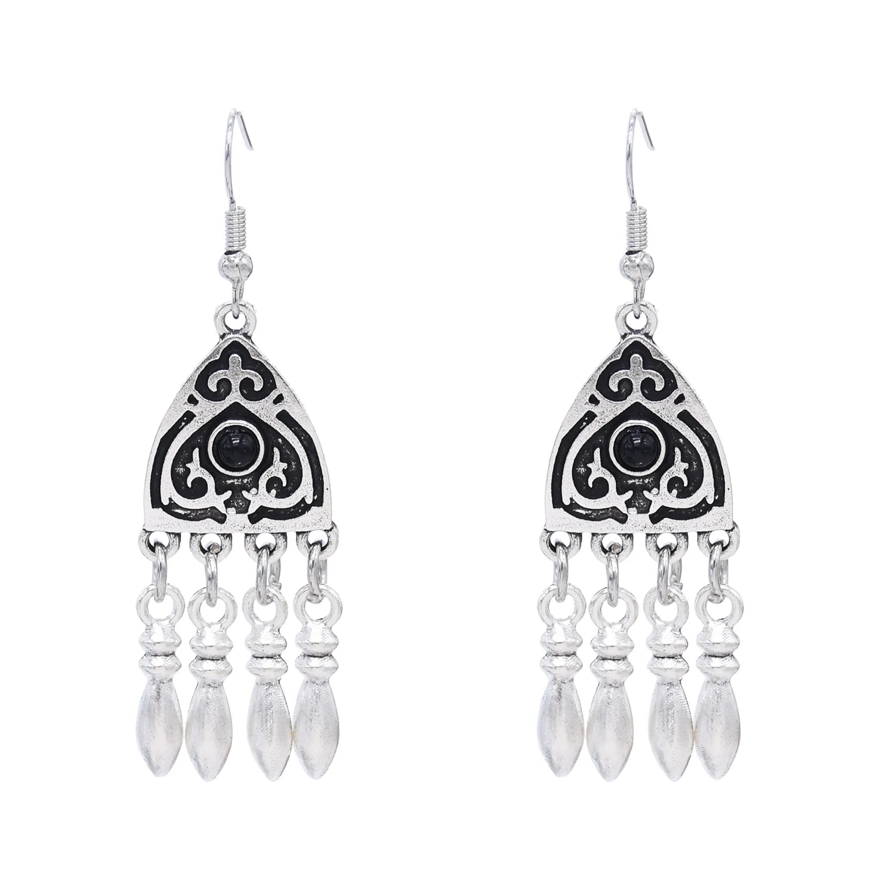 Kazakh Ethnic Earrings Drop Tassels Dangle Holiday Jewelry Gifts for Women's