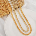 Brass 18k Gold Plated Chains Jewelry Making Materials Real Gold Exaggerated Color Preserving Engraved Thick Gold Chain