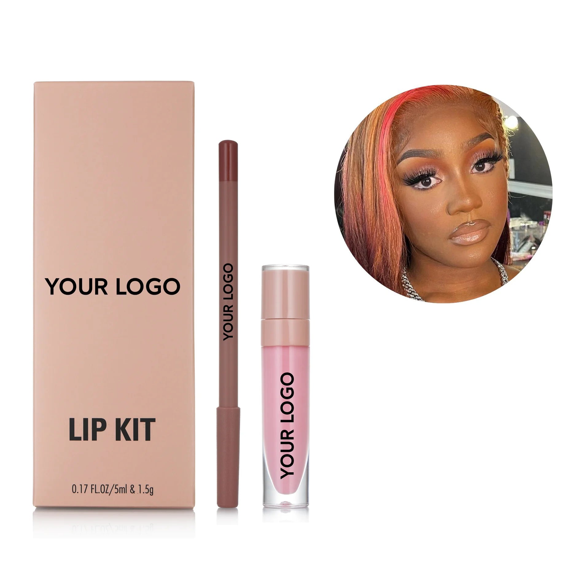 New Arrival Private Label Gloss Matte Liquid Lipstick and High Pigment Lip Liner Free Match Lip Kit