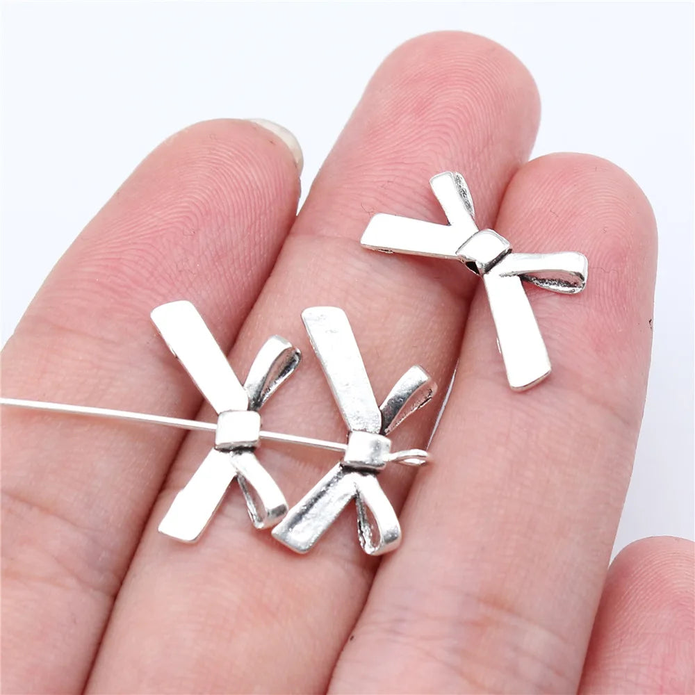 AA016456 12x20mm Bow Beads the Princess DIY Hand-made Alloy Jewelry Accessories
