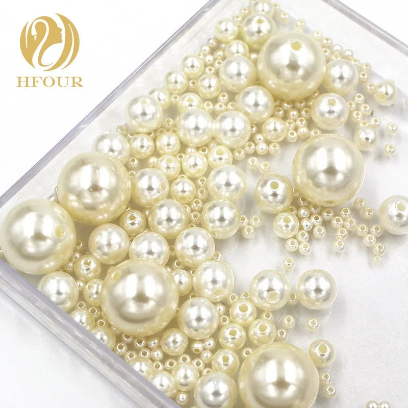 Wholesale Price 0.5kg/bag 3mm-18mm Hole Pearl  Plastic Pearl for Accessories