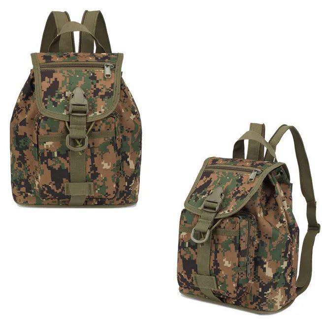 SP27922 SP27922 Outdoor Camping Hiking Camouflage Kids Tactical Waterproof Backpack with Zipper & Hasp Closure