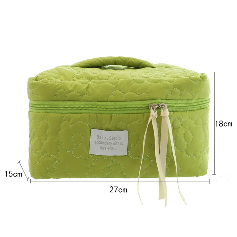 2025 Large Capacity Portable Cosmetic Bags Soft Flowers Pattern Zipper Closure Cute Storage Case for Candy Makeup Fashionable