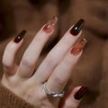 Wholesale Glitter Artificial Nails Full Cover Colorful Fake Nails Coffin Ballerina Coffin Press on False Nails