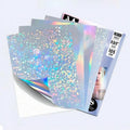 Size clear Custom 8.5 Small Cut Hologram Waterproof Paper Holographic Adhesive Transparent Pattern Ink Custom Hologram Sticker