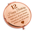 Happy 12th Birthday Gift Girls Inspirational Travel Makeup Mirror Plated Religious Wedding Gifts Guests Daughter