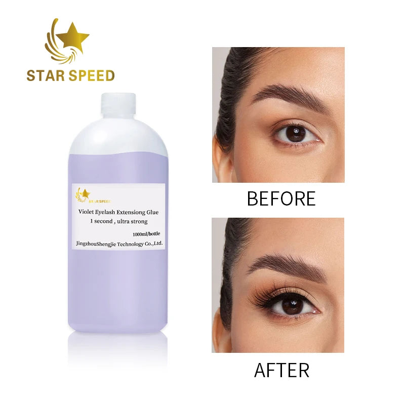1Second Fast Drying Oil Resistant Lash Glue Purple  Eyelash Extension Glue