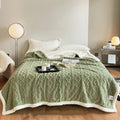 YongHo Modern European American Large Size Double-Sided Milk Fleece Custom Design Solid Plaid Home Blanket