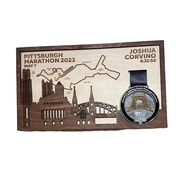 Wholesale  Medal Holders Custom Laser Cut Wooden Marathon Finisher Medal Holder for  Souvenir Gifts