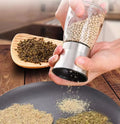 Stainless Steel Manual Rotating Black Pepper Grinder Set Western BBQ Ceramic Core Glass Metal Material for Seasoning Black Color