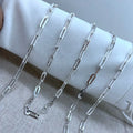 925 Silver Elongated Flat Cable Chain Long Rectangular Flat Chain for Jewelry Making