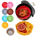 Factory Wholesale 6.5/7.5inches Sustainable Nonstick Air Fryer Pot Liners Baking Basket Tray Air Fryer Silicone Pots