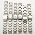 3 Beads Shinny Polished Steel Stainless Solid Metal Watch Band Bracelet