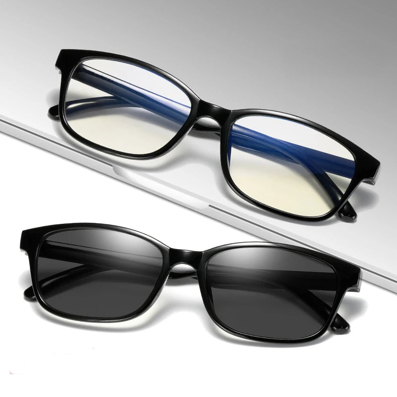 Popular Multicolor Classic Small Frame Color Change Anti Blue Light Blocking Photochromic Eye Glasses