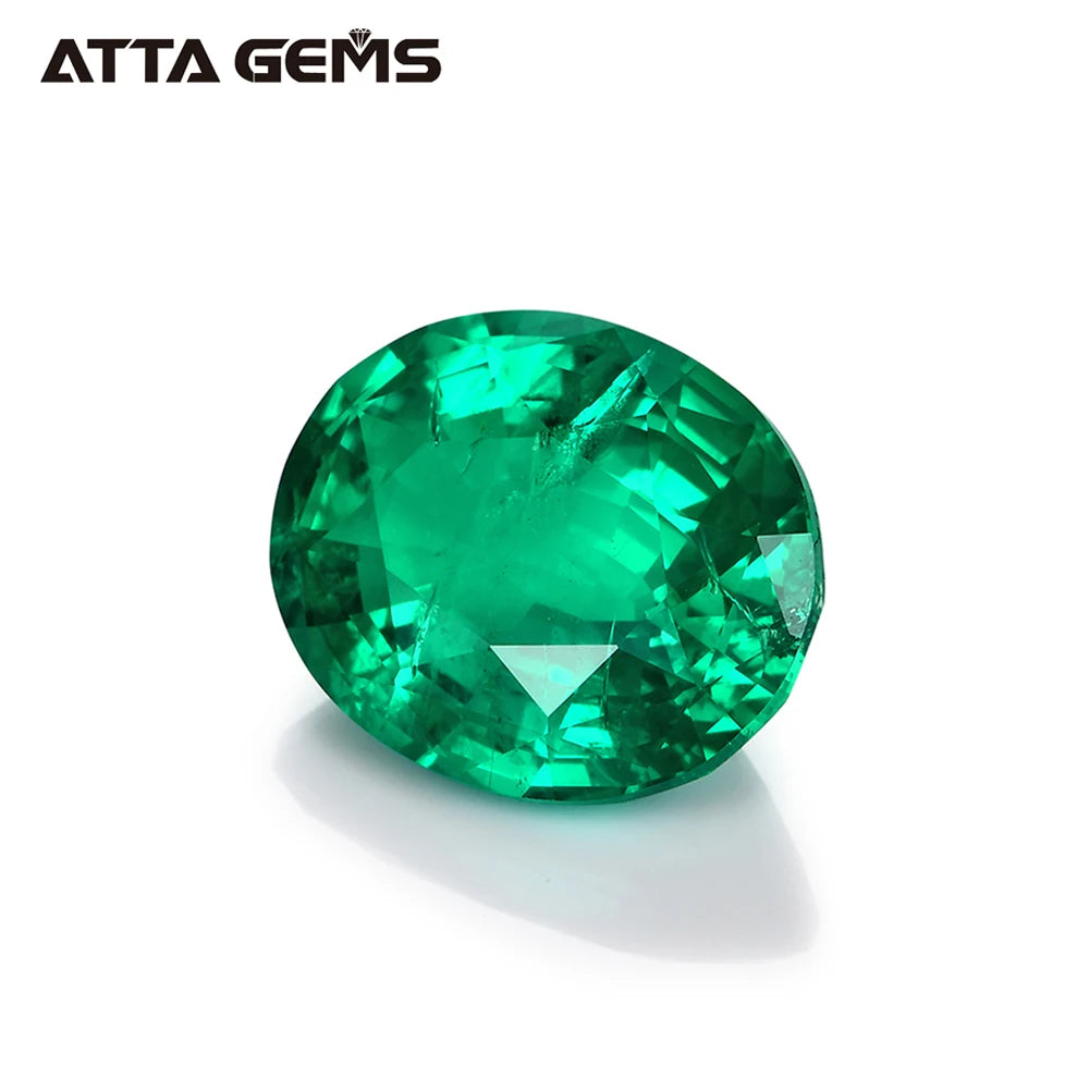 Hydrothermal Lab Created Emerald Round Shape Stone for Sale Synthetic Lab Created Zambian Emerald for Necklace