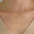 Delicate 925 Sterling Silver 14K Gold Plated Small Cz Pendant Choker Necklace for Women