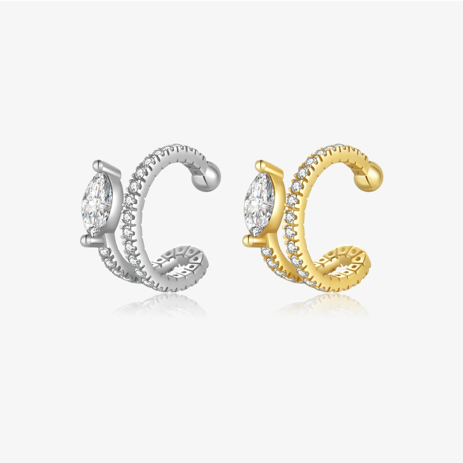 FUAMAY Metal Zircon Ear Cuff Clip for Women No Pierced c Shape Geometric Women Jewelry S925 Non Pierce Ear Cuff Daily Ear Cuff