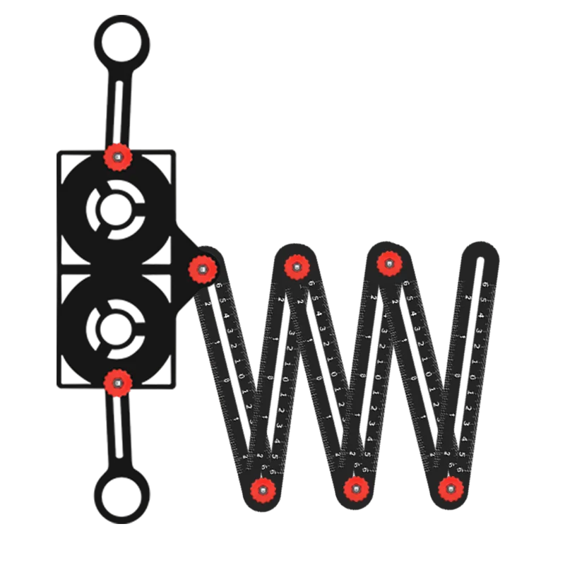KAFUWELL RC4026 Tile Hole Locator Adjustable Tool Masonry Glass Fixed Angle Measuring Ruler Universal Angular Template 6 Sides