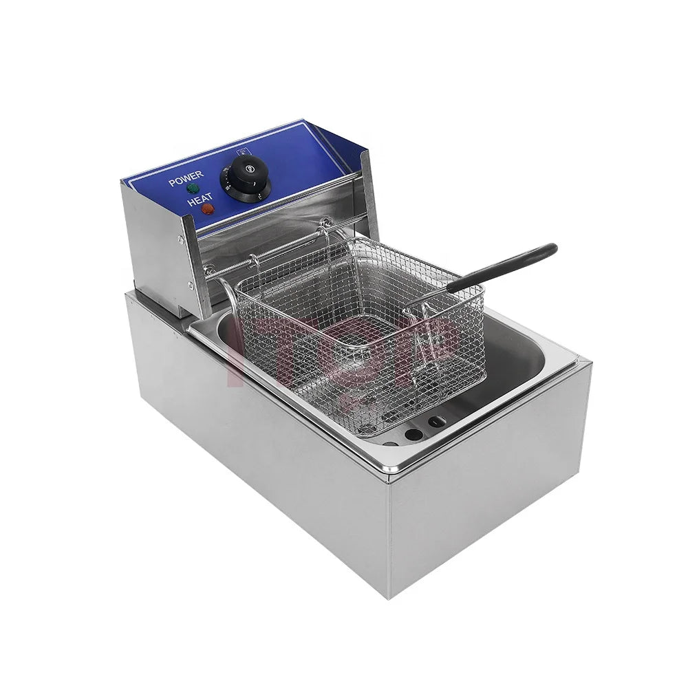 Single tank 8L Electric Fryer Machine Deep Fried Chicken Machine Electric Removal Oil Tank Mini Fryer
