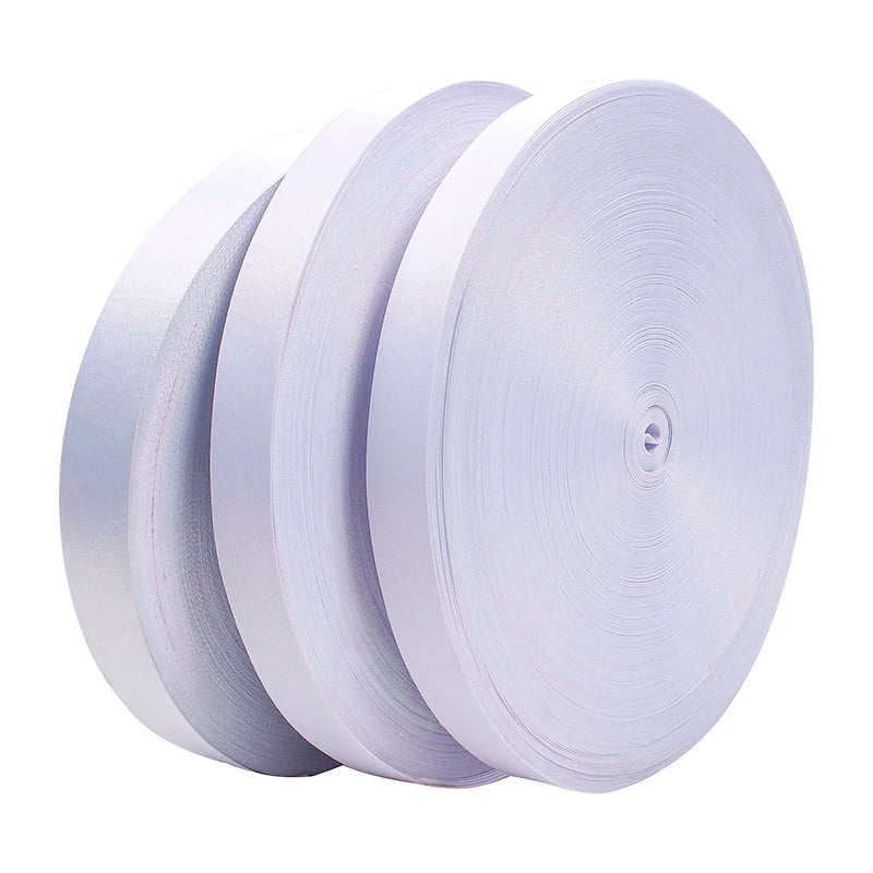 White Lanyard Rolls Polyester Webbing Raw Material Fabric Sublimation Printing Satin Ribbon 10mm/15mm/20mm/25mm