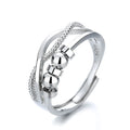 Rotate Freely Beaded Fidget Anxiety Ring for Women Multi Layers Open Adjustable Anti-stress Spinner Rings Friend Jewelry Gift