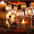 JAIYI 25Ft Globe String Lights with 25 G40 Bulbs Vintage Patio Garden Light String for Decorative Christmas Party Lights