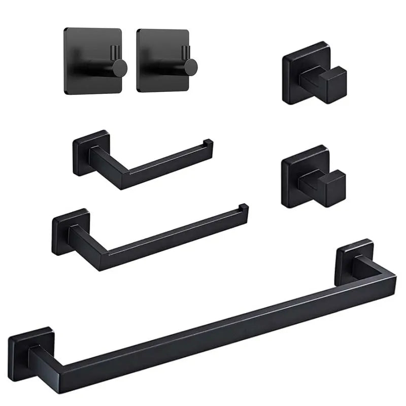 Hot Selling Seven Piece Hardware Modern Bathroom Accessories Set Stainless Steel Bathroom Accessories Set