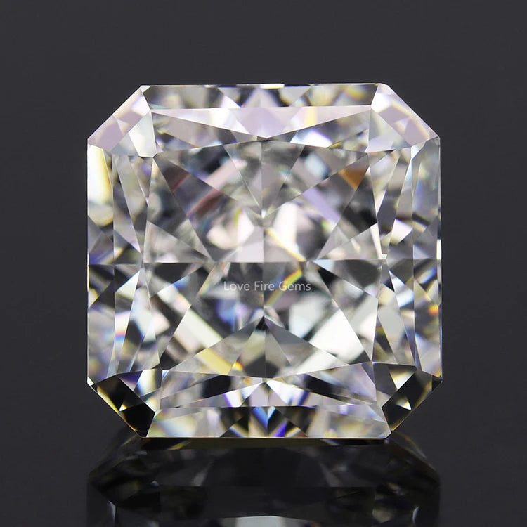 Loose Artificial Gemstone Light Yellow square Cut Corner Shape Radiant Synthetic Crushed Ice Cut Cubic Zirconia Stone
