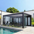 Aluminum Louvered Pergola with Flip Blades Thermal Insulation & Rapid Lead Time for Outdoor Patio Use