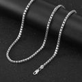 RINNTIN SC32 Box Chain Women Men Jewelry 925 Sterling Silver 1.0mm Chain Necklace