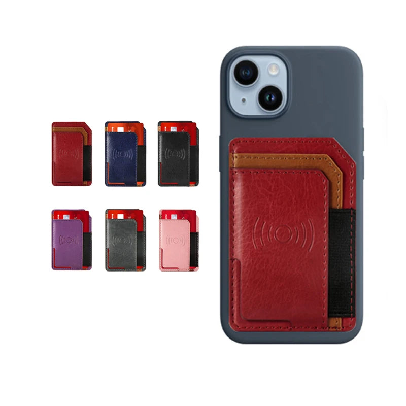 New Arrival Custom Minimalism Slim Cellphone Adhesive Credit Card Holder with No Closure and 3 Cards Capacity