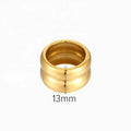 Cross-border European and American Ring Wide Edge Double Layer Simple Metal Feeling Ring