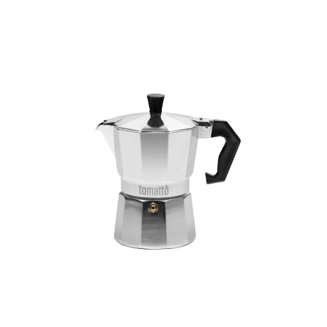 Eco-Friendly Classic 1/2 Cup Plastic Handle Aluminium Moka Coffee Maker Real Italian Espresso Ergonomic Satinated Finish Pot