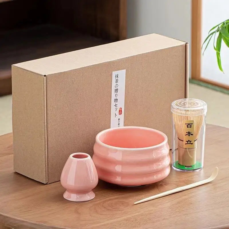 Authentic 4PCS Matcha Tea Set Unique Japanese Design for Easy Clean Home Use Stocked Features Coffee Ceremony Gift Accessories