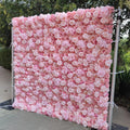 Custom D-HQ007 3D/5D Cloth Flower Wall Wedding Christmas Artificial Silk Rose Panel Backdrop Decorative Artificial Flower Wall