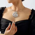 European and American Fashion Exaggerated Conch Pendant Collar ZA Retro Ocean Style Three-dimensional Pattern Geometric Necklace