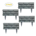 Outdoor Interlocking Easily Assemble Grass Edging Plastic Decorative Brick Effect Garden Edging with Stakes Garden Fencing