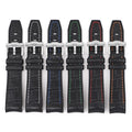 Fashion 20 22mm Curved End Sport Liquid Silicone Watch Band Alligator-grained Crocodile Pattern Rubber Watch Straps With Thread