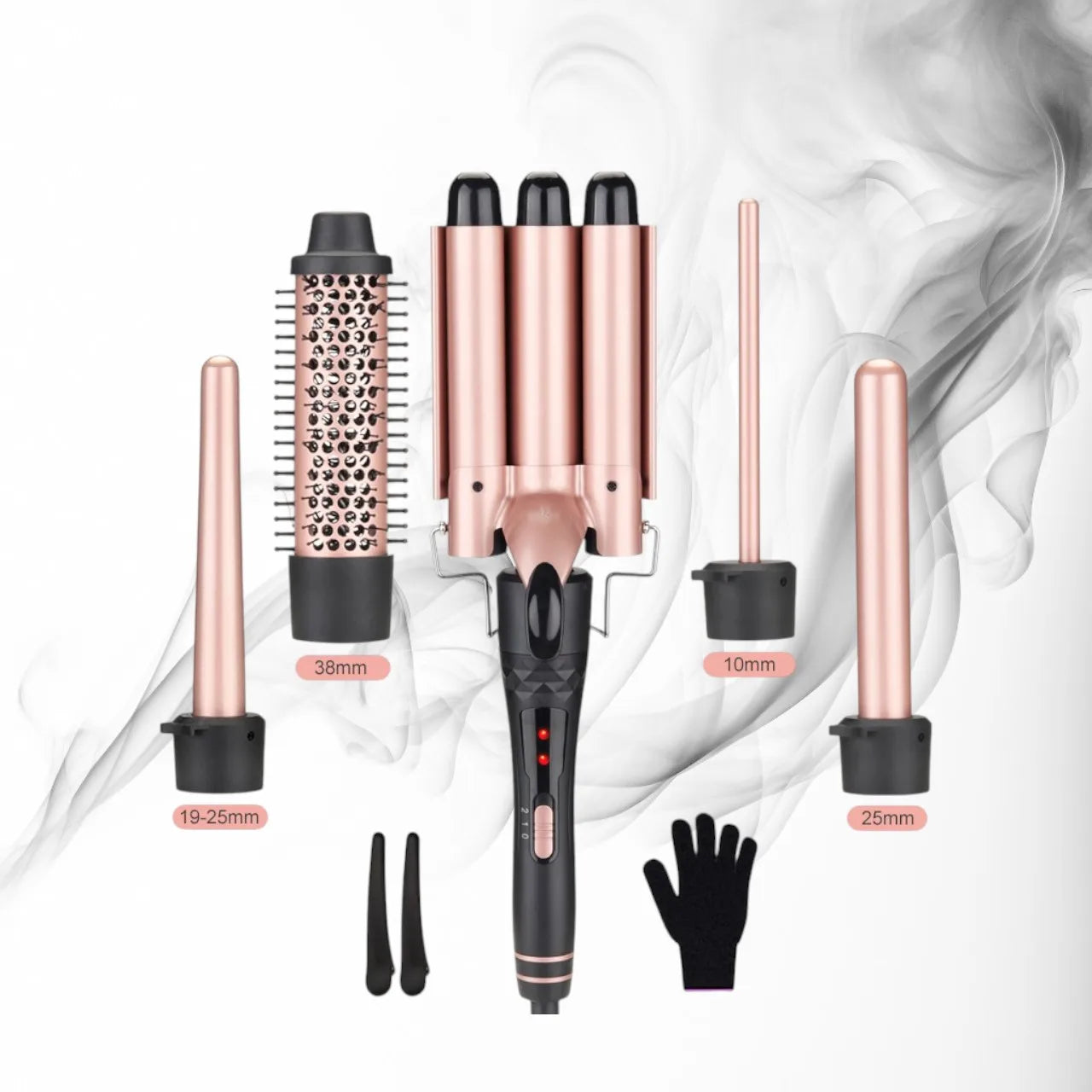 2025 New Design Enjoy Popular Confidence Professional  5-in-1  Ceramic PTC LED Curler Hair for Home Use