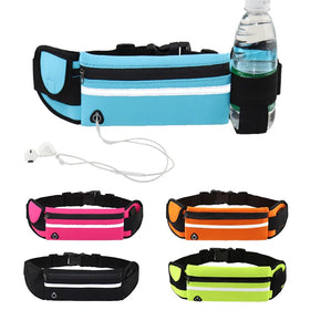 Outdoor Jogging Belt Fanny Pack Waterproof Anti-Theft Reflective Phone Jogging Running Waist Bag With Water Bottle Holder