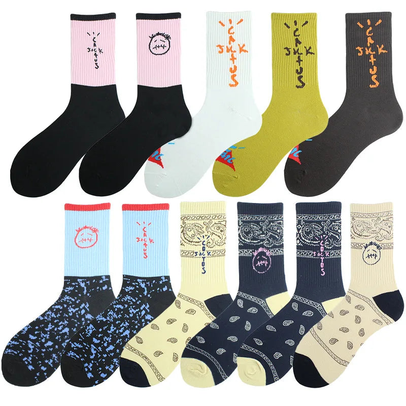 Fashion Funny Great Graffiti Cotton Crew Socks for Men Women