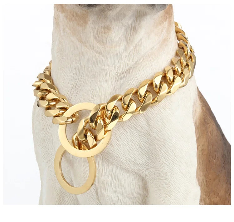 15mm Strong Dog Necklace Heavy Duty Chew Proof Martingale Puppy Collar Chain for Small Medium Large Dog