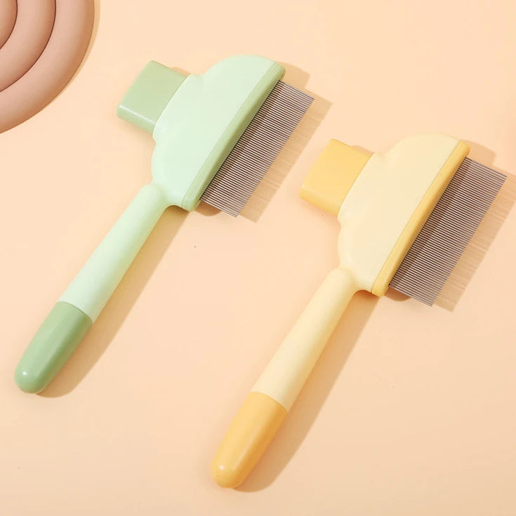 Premium One-Press Self-Cleaning Cat Comb Simple Style Dog Float Artifact Made of Stainless Steel Plastic Pet Grooming Product