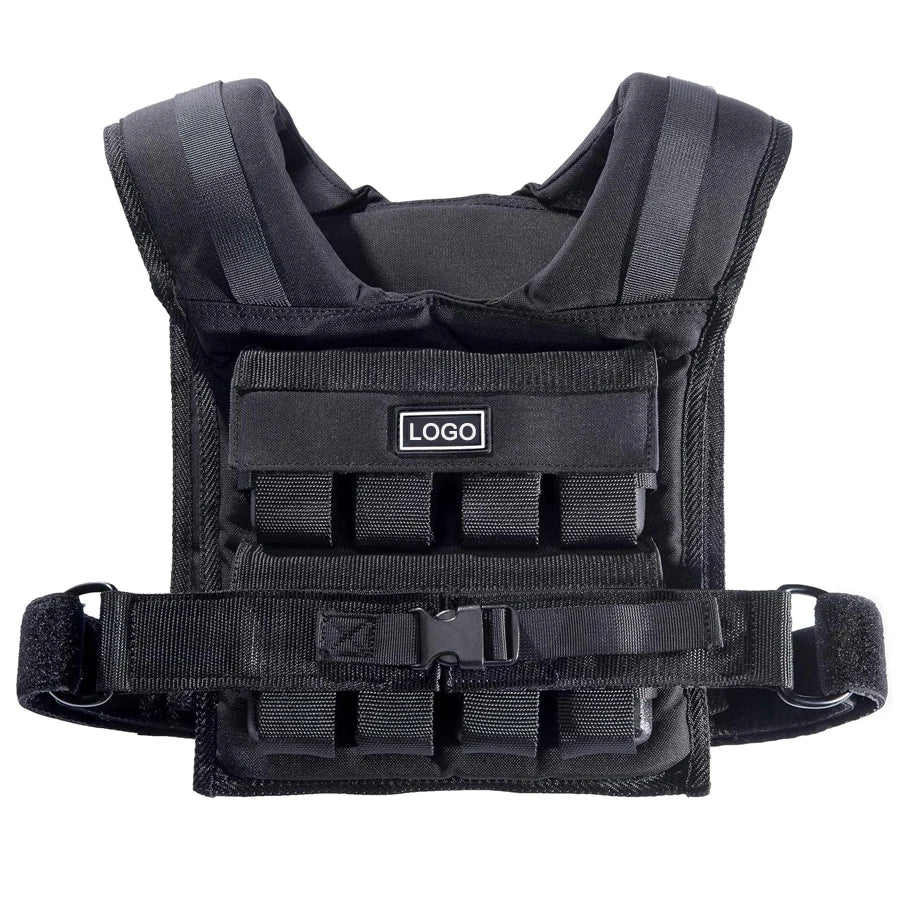 Custom Elite 10kg 20kg 30kg Durable Weight Vest for Fitness Body Building Oxford Fabric Compact Design Adjustable Sports