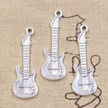 DIY Making Charms Pendant Musical Electric Guitar Antique Bronze Silver Color Charms Pendant for Jewelry Accessories