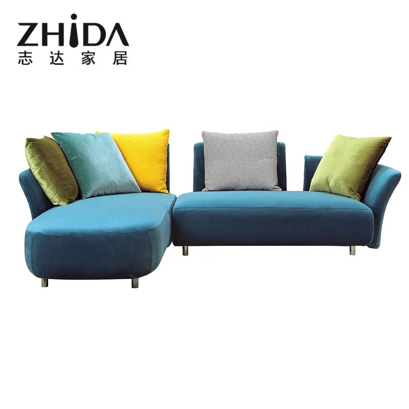 Italian Design Good Quality Modern Living Room Furniture Modular Sofas Set Durable Fabric Velvet Sectional Sofa for Sale