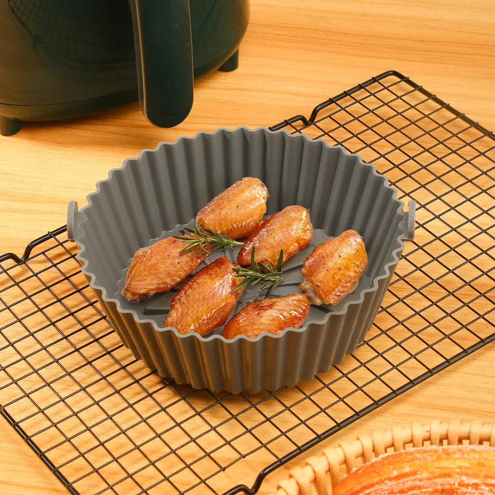 Reusable Non-stick Eco-friendly Silicone Air Fryer Liners Heat Resistant Oven Baking Mat Silicone Air Fryer Mats