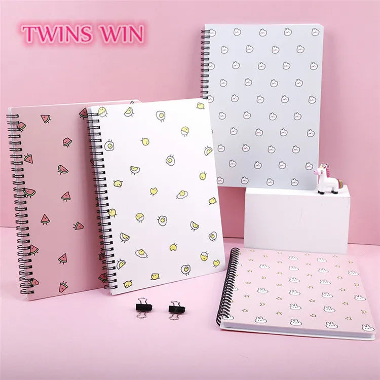 Cheap Candy Color Fancy Student Diary Coils Notebook 4pcs Set 2451