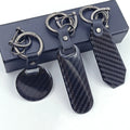 Professional Wholesale Custom Desgin Logo Car Brand Carbon Fiber Style Car Key Chain Microfiber Leather Metal Keychain