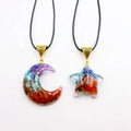7 Chakra Orgone Energy Crystal Healing Moon Star Pendant Necklace Gemstone Jewelry Natural Stone Crystal Pendant Necklace